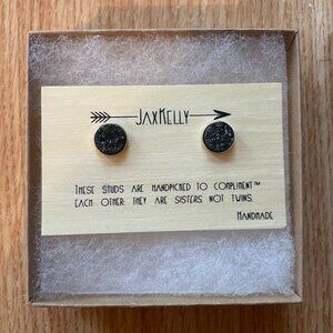 Black and Gold Stone Earrings